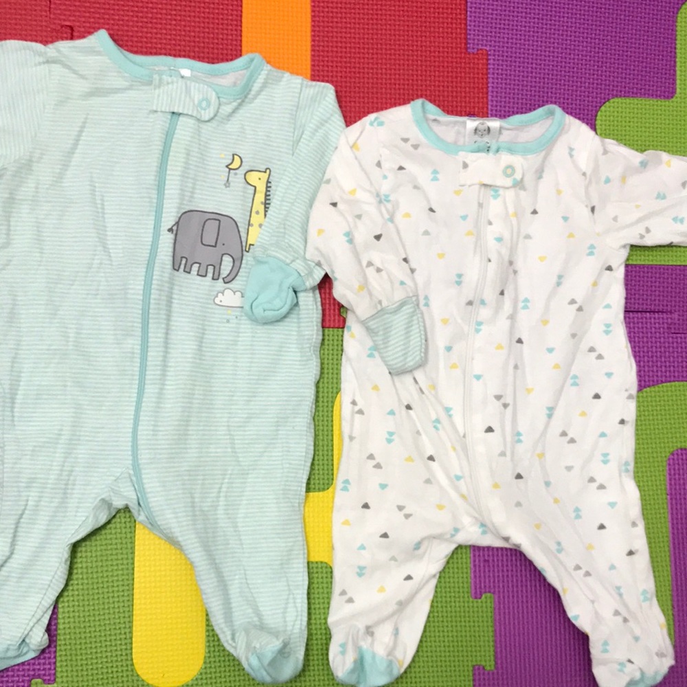 2 Gerber newborn footie pajamas